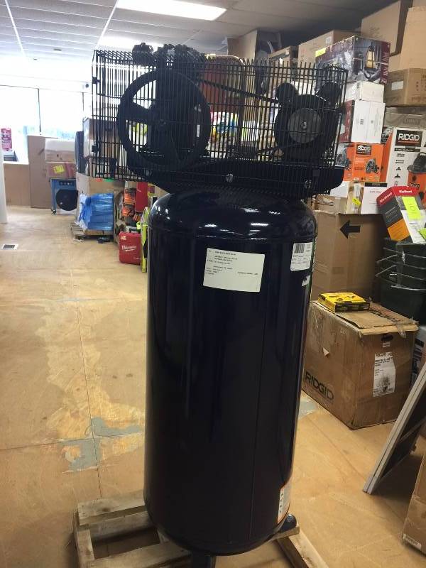 lot 112 image: Campbell Hausfeld 60-Gallon 135 Electric Vertical Air Compressor