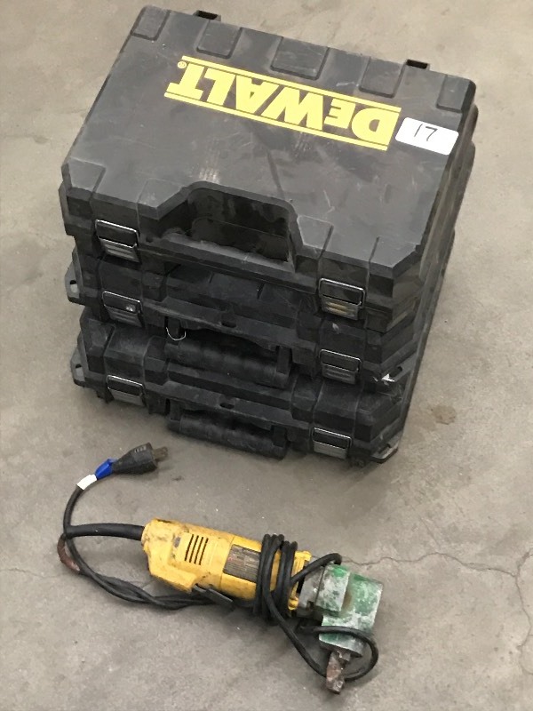 lot 17 image: Lot Of (3) Empty DeWalt Tool Cases ...