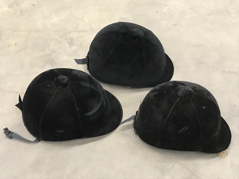 lot 53 image: Lot Of (3) Horse Riding Helmets ...