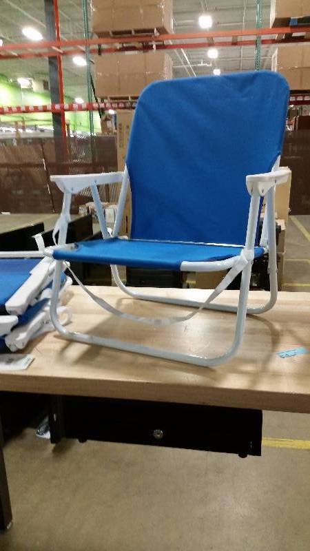lot 80 image: (4) Blue sand chairs