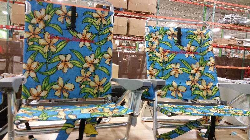 lot 86 image: (2) Tommy Bahama backpack beach chair (Floral)