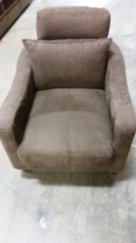 lot 96 image: Lazzaro dark brown fabric club chair