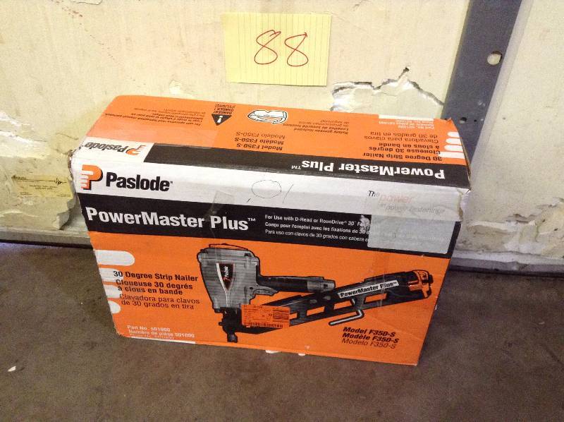 Paslode F350-S PowerMaster Plus 30° Pneumatic Framing Nailer not used