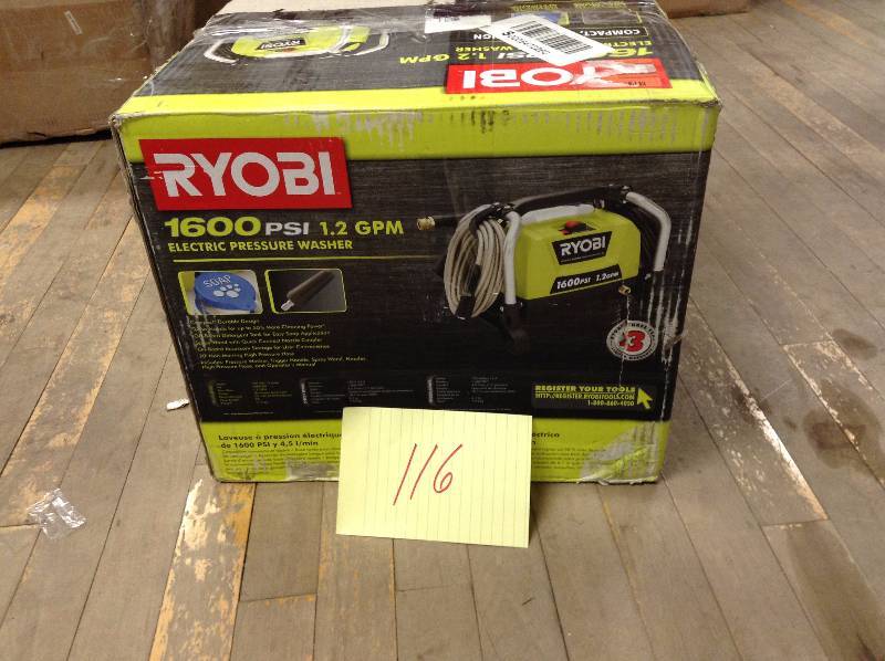 Ryobi 1600 PSI 1.2 GPM electric preassure Washer