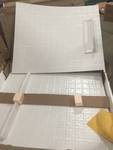 lot 64 image: Swan 32 in. x 60 in. x 59-58 in. 5-piece Easy Up Adhesive Tub Wall in White open box never used