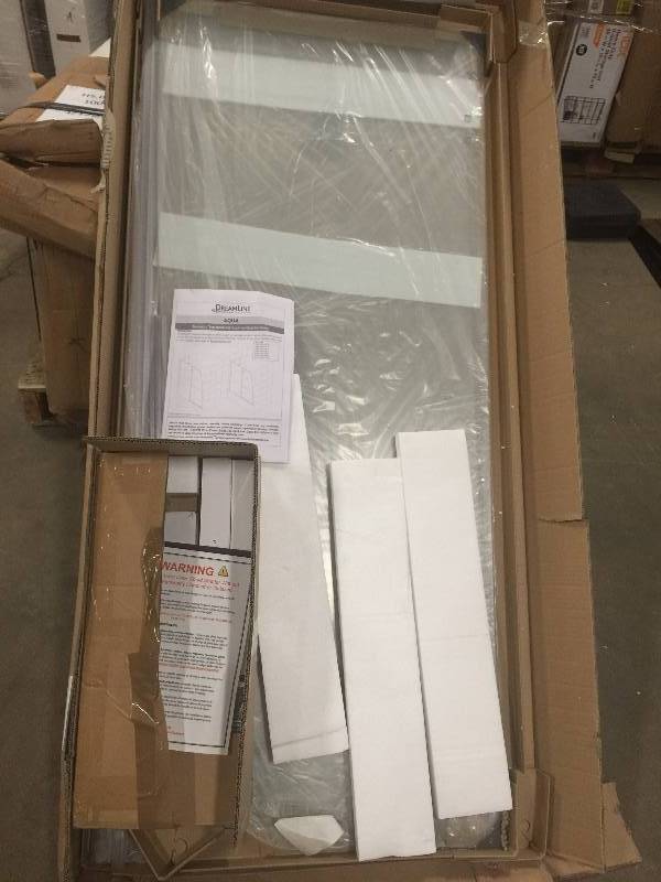 lot 21 image: DreamLine Allure 30 in. to 37 in. x 73 in. Semi-Framed Pivot Shower Door in Chrome Model # SHDR-4230728-01 not used