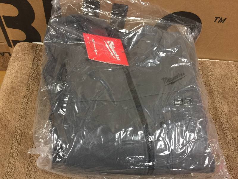 lot 42 image: Milwaukee 2XL M12 12-Volt Lithium-Ion Cordless Gray Heated Jacket only