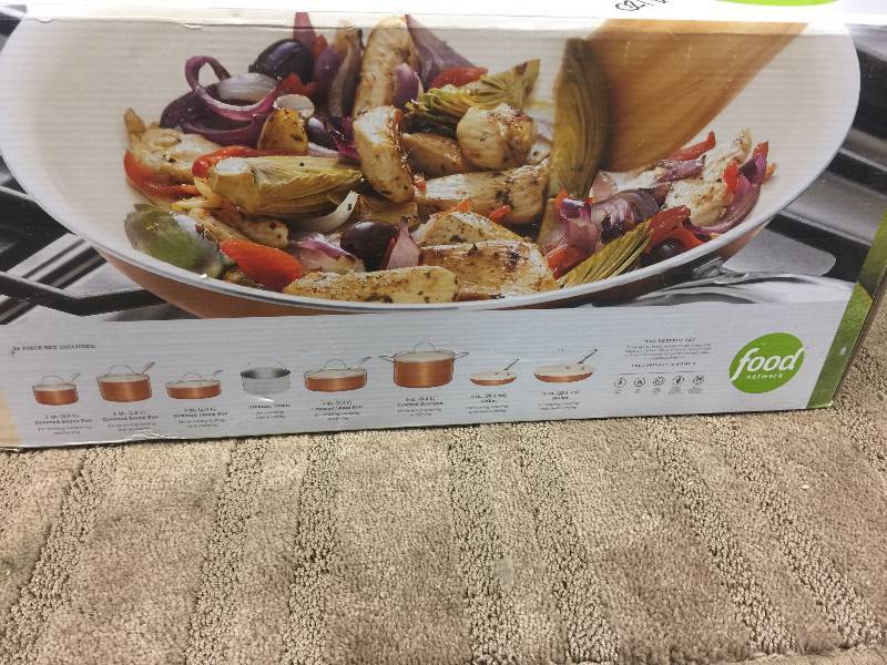 lot 45 image: Food Network 13-pc. Ceramic Nonstick Cookware Set  not used