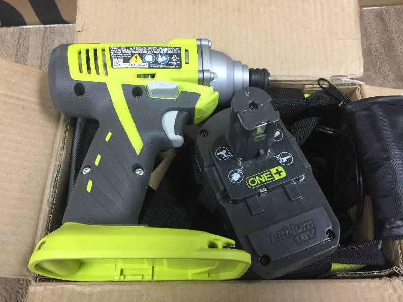 lot 61 image: Ryobi ONE 18-Volt Lithium-Ion Impact Driver Kit  nor used