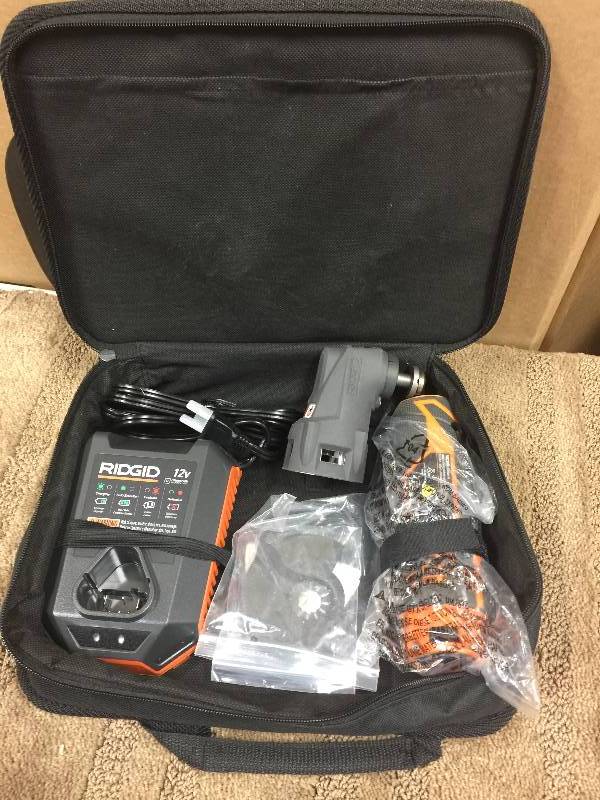 lot 48 image: RIDGID JobMax 12-Volt Multi-Tool with Tool Free Head open box never used Model # R9700