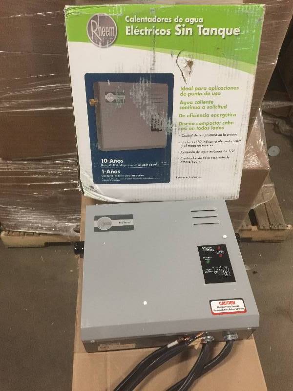 lot 67 image: Rheem RETE-18 - 18kW 2.73 GPM Tankless Electric Water Heater not used
