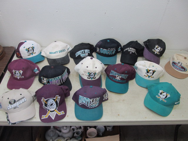 lot 22 image: Large Lot of 1990s Mighty Ducks Snapback Hats