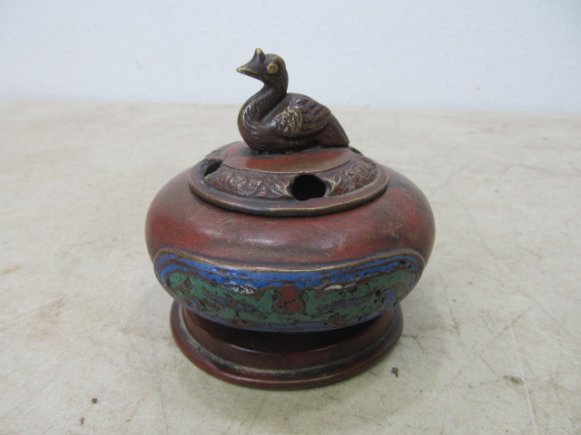 lot 27 image: Antique Copper Chinese Incense Burner