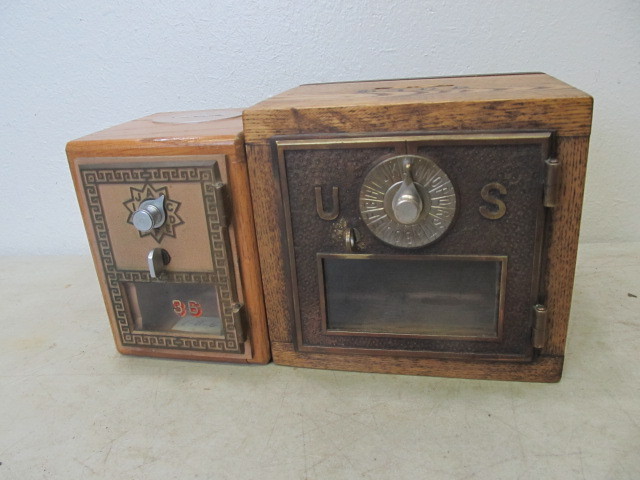 lot 37 image: 2 Vintage Post Office Box Banks