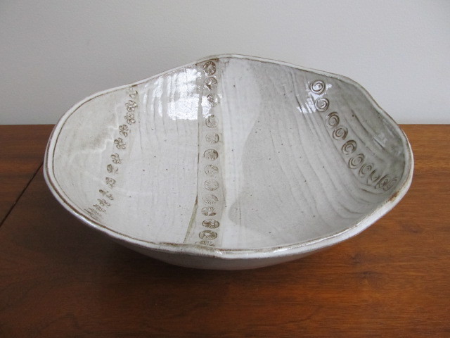 lot 51 image: Jerri Neddermeyer Footed Pottery Serving Bowl