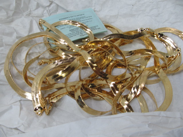 lot 83 image: HUGE Lot of NEW Gold Clad Jewelry Bracelets Necklaces etc