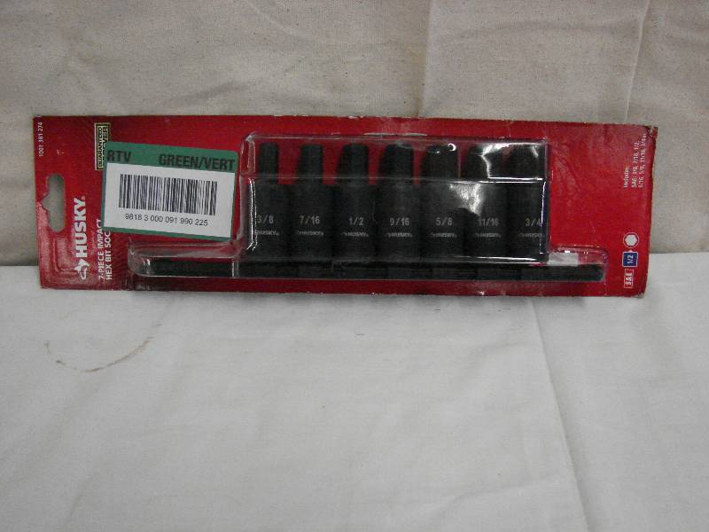 lot 343 image: HUSKY 7 PIECE IMPACT HEX BIT SOCKET SET