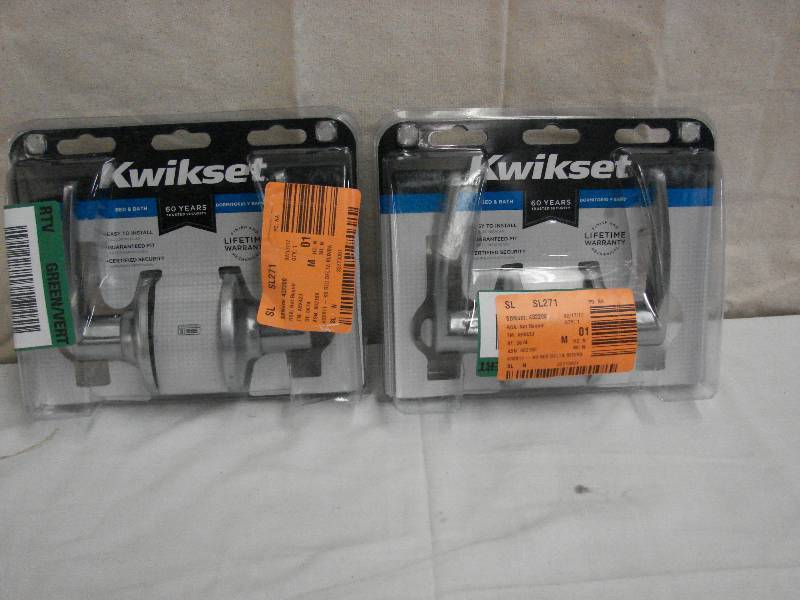 lot 348 image: KWIKSET BED AND BATH DOOR HANDLES