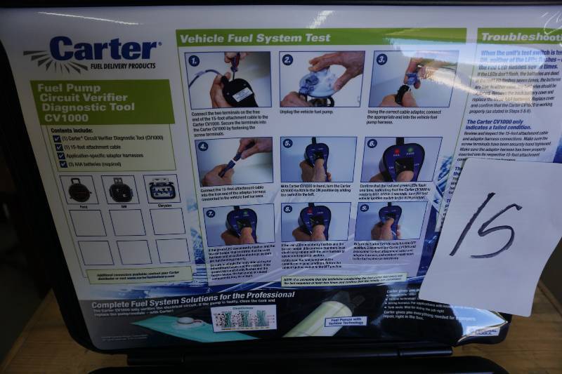 lot 15 image: Carter Brand Model CV1000 Fuel Pump Circuit Verifier Diagnostic Tools With Case