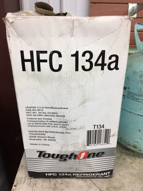 lot 7 image: Tough One Brand 30 lb Canister HFC 134A AC Refrigerant