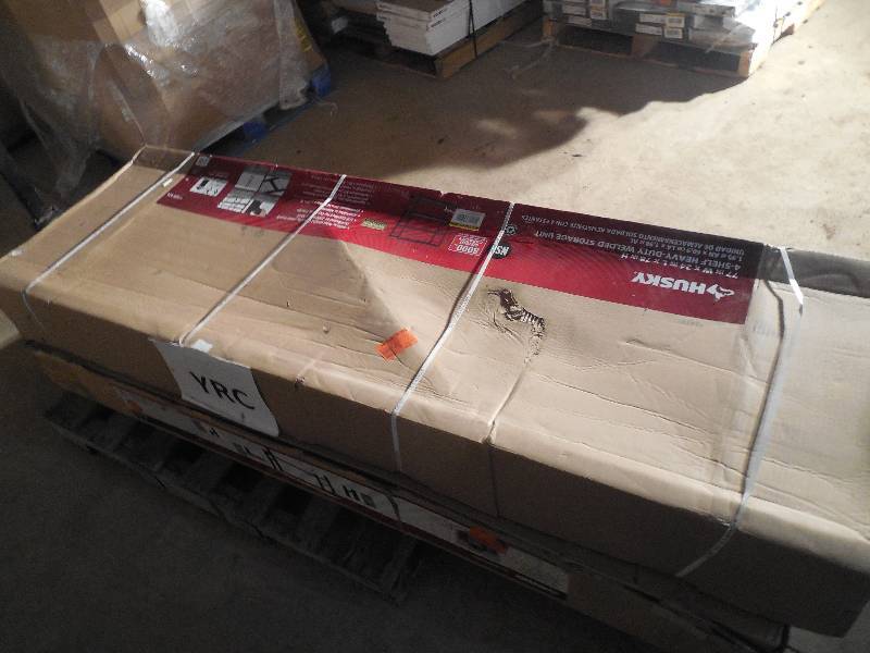 lot 81 image: Husky 77 in. W x 78 in. H x 24 in. D Steel Garage Shelving Unit
