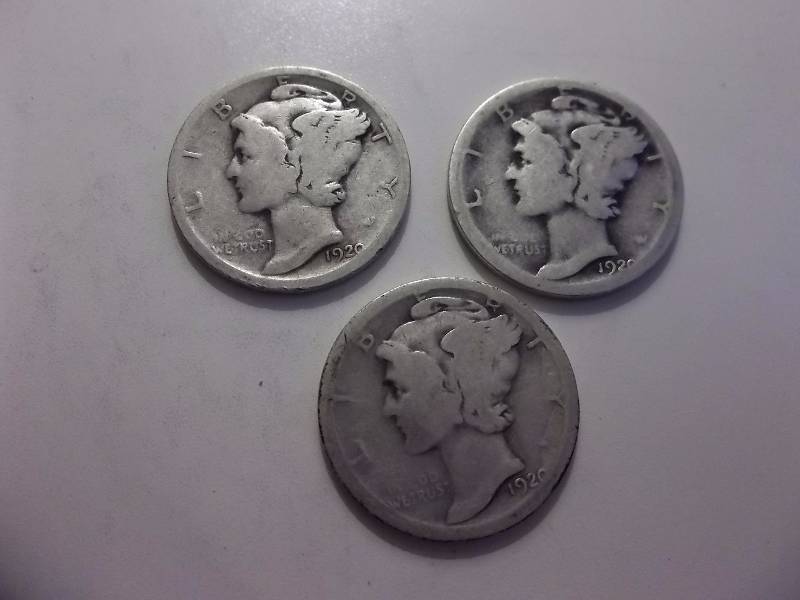 1920, 1920 D, 1920 S Mercury Dimes