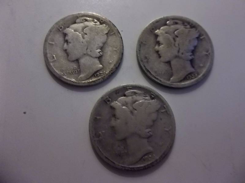 1924, 1924 D, 1924 S Mercury Dimes