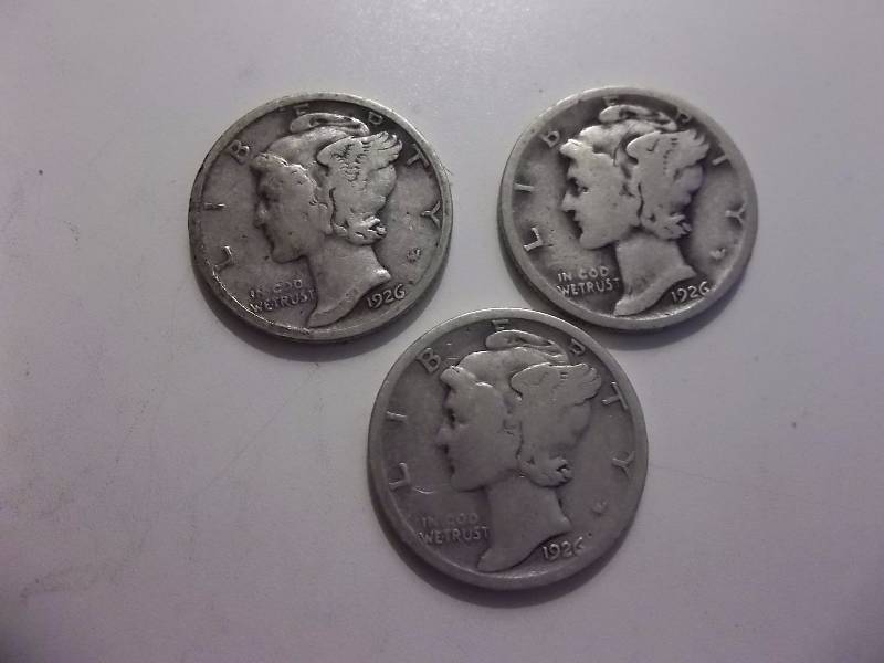 1926, 1926 D, 1926 S Mercury Dimes