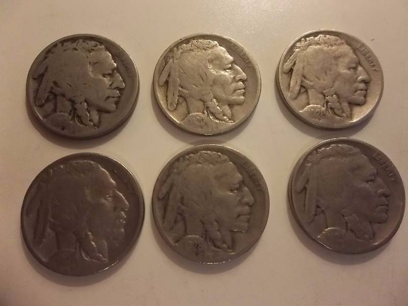 1919, 1920, 1926, 1927, 1928, 1929 Buffalo Nickels