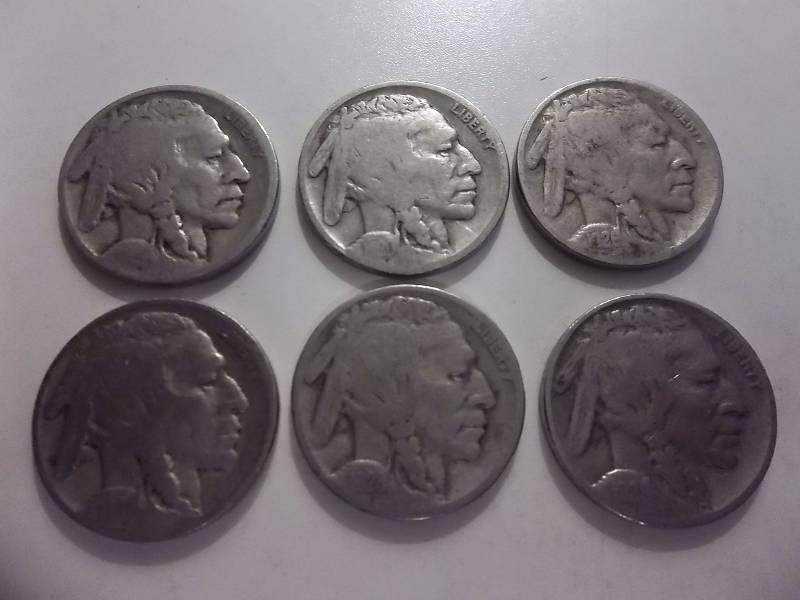 1919 S, 1920, 1926, 1927, 1928, 1929 Buffalo Nickels