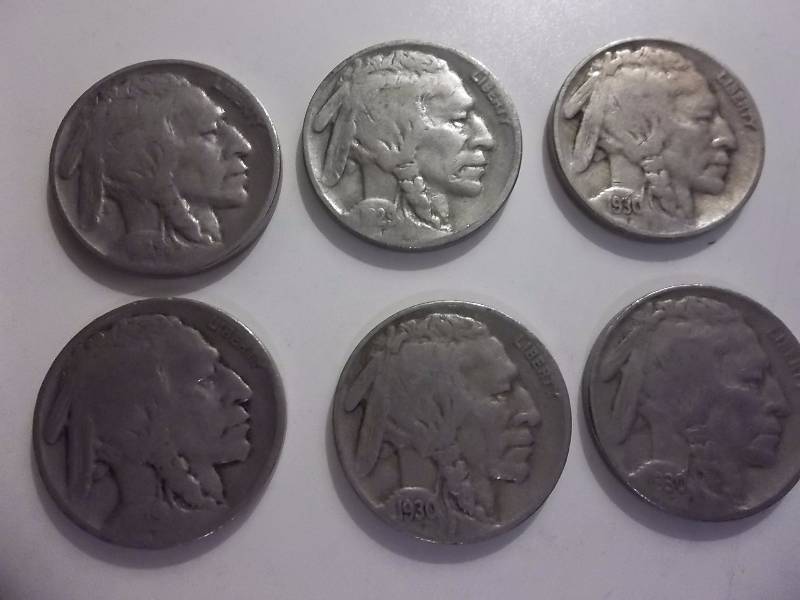 1929, 1929 S, 1930, 1929, 1930 S, 1930 S Buffalo Nickels