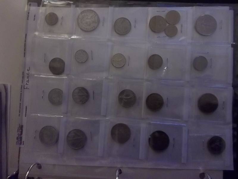 Page Lot Of 22 French Coins