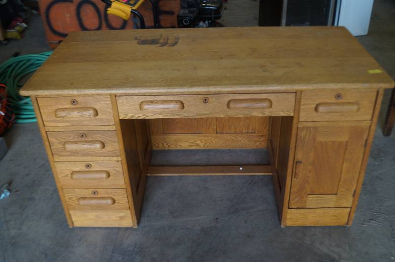 Vintage Wood Teachers Desk