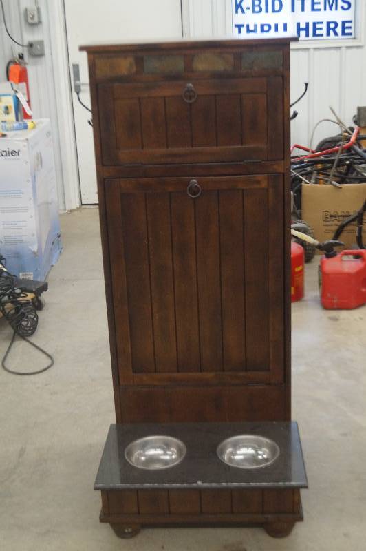 Deluxe Wooden Dog FeederStorage Cabinet