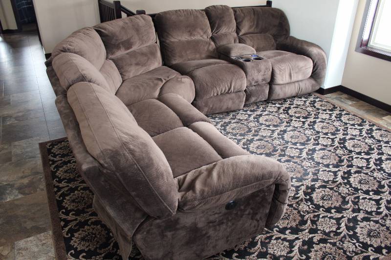 U Shaped Microfiber Sectional Couch