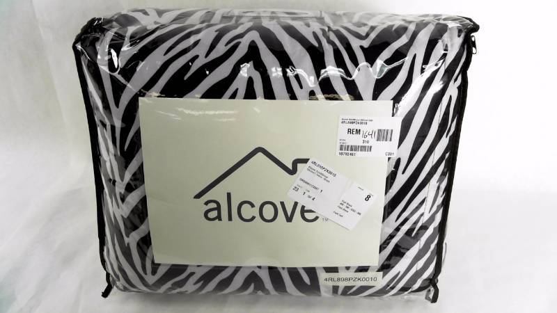 lot 1641 image: Alcove Solid Microfiber Queen Comforter Zebra-Black