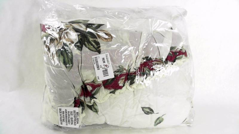 lot 1490 image: Melissa Quilt Top Burgundy Comforter  - Queen Size