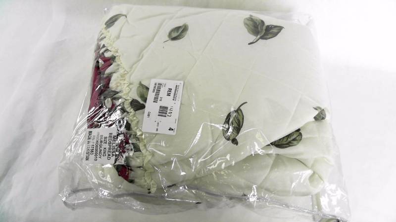 lot 1493 image: Melissa Quilt Top Burgundy Comforter- King Size