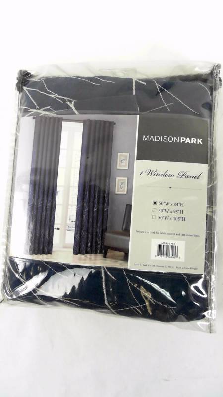 lot 1569 image: Eliza Window Panel-50x84 Navy Curtain