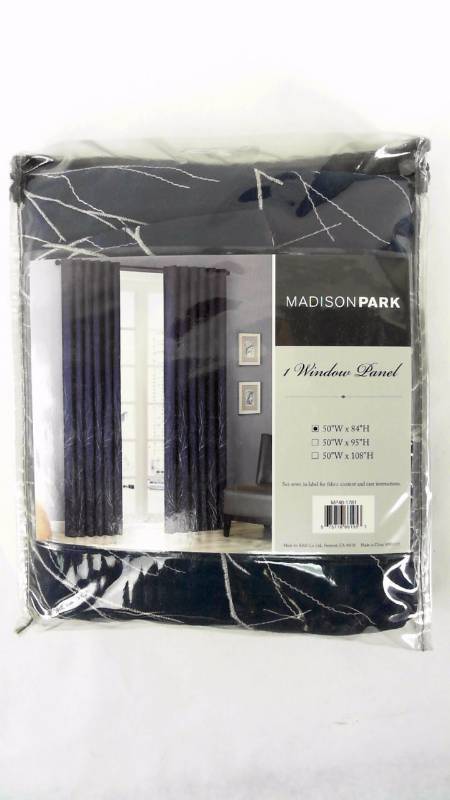 lot 1570 image: Eliza Window Panel-50x84 Navy Curtain