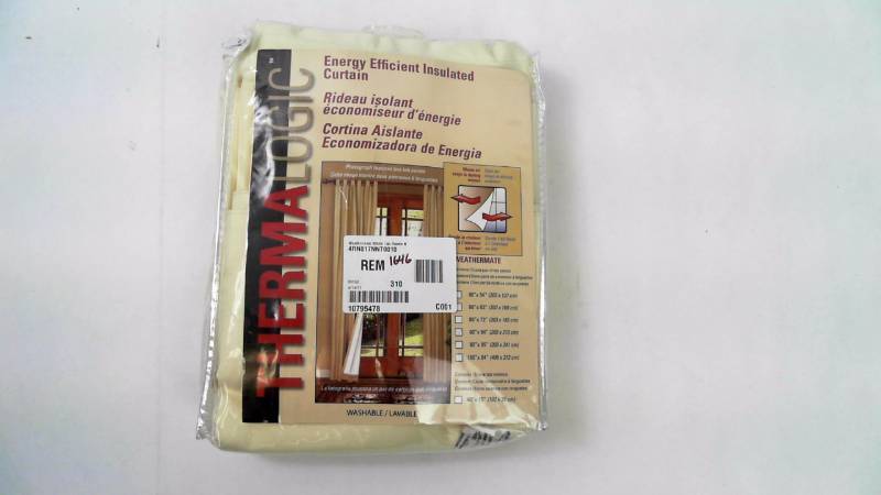 lot 1646 image: Weathermate 80x84 Tab Panels Curtain Natural