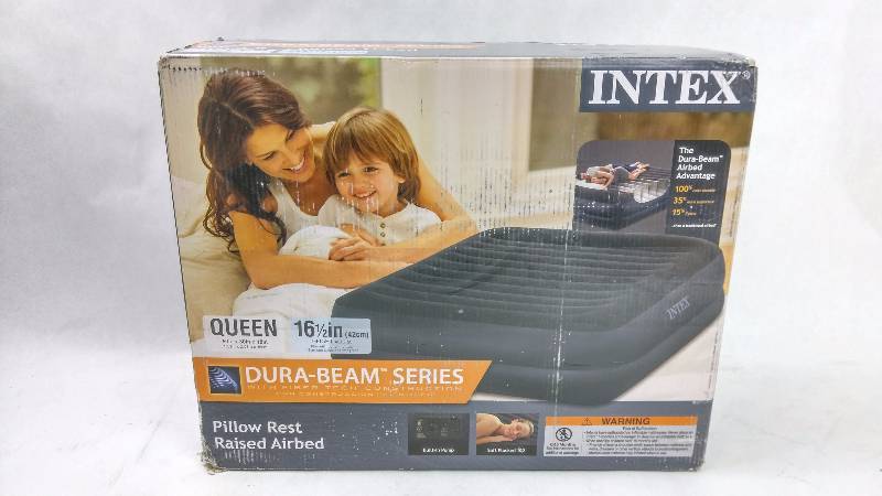 lot 1433 image: Pillow Rest Raised Airbed - Inflatable Queen Size Mattress