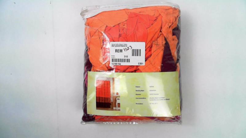 lot 1523 image: Harvest Ruffle Shower Curtain Orange