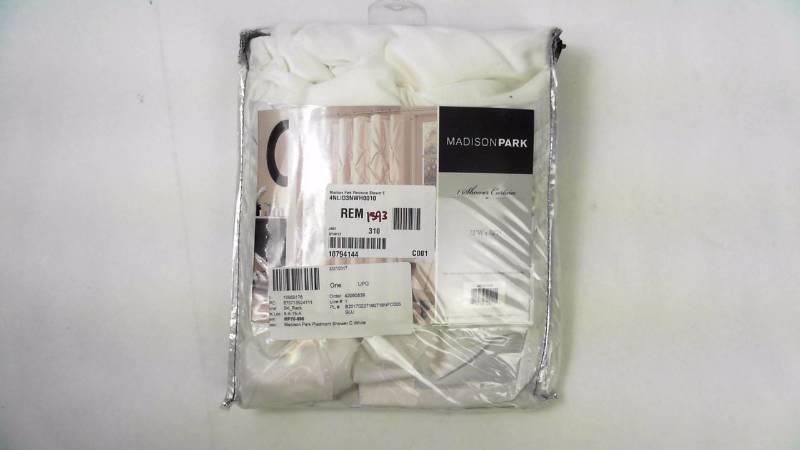 lot 1593 image: Madison Park Piedmont Shower Curtain White