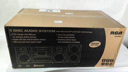 lot 1997 image: RCA 800W 5CD Home Stereo Speaker w Subwoofer