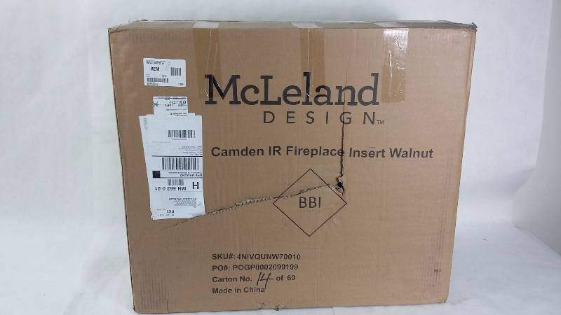 lot 2083 image: McLeland Design Camden Infrared Fireplace Insert Walnut