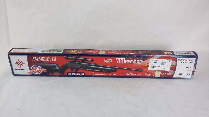 lot 2118 image: Crosman Pumpmaster 760BKT .177 BB  Pellet Rifle Gun Kit