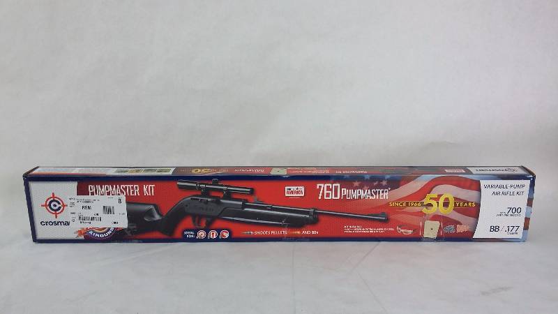 lot 2119 image: Crosman Pumpmaster 760BKT .177 BB  Pellet Rifle Gun Kit