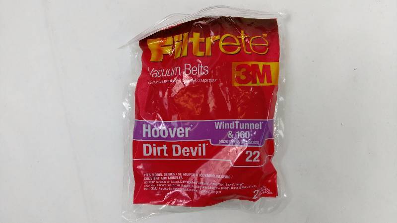 lot 1835 image: 3M Filtrete 2-Pack Replacement Belts for Hoover and Dirt Devil Upright Vacuums - 16022 