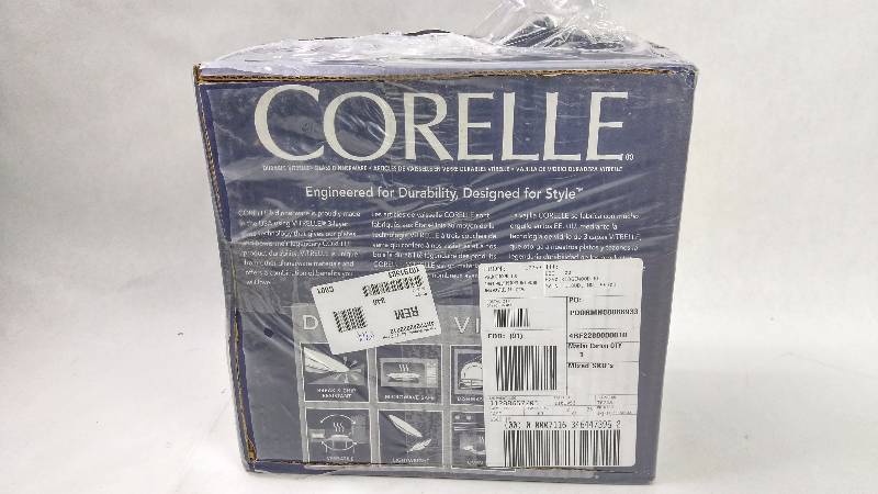 lot 1914 image: Corelle Splendor 16pc Square Dishes  Dinnerware Set 